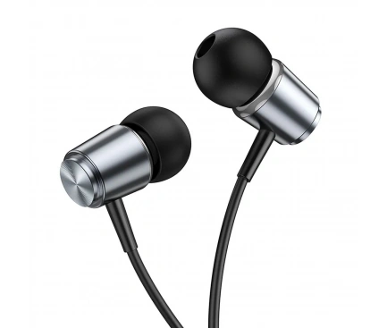 HOCO Casti cu fir HOCO M108, Jack 3.5 mm, Gray/Black - IT-Fashion.ro