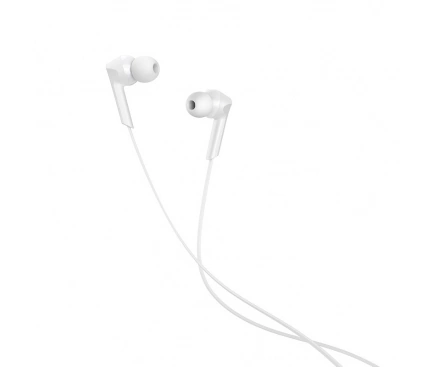 HOCO Casti cu fir HOCO M72, Jack 3.5 mm, White - IT-Fashion.ro