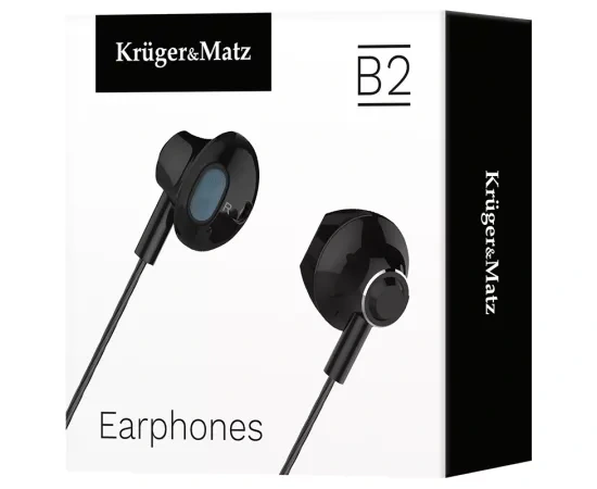 Casti cu fir KRUGER & MATZ KMPB2-B, Jack 3.5 mm, Black - Imagine 3
