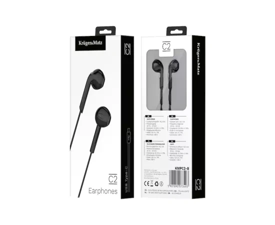Casti cu fir KRUGER & MATZ KMPC2-B, USB Type-C, Black - Imagine 3