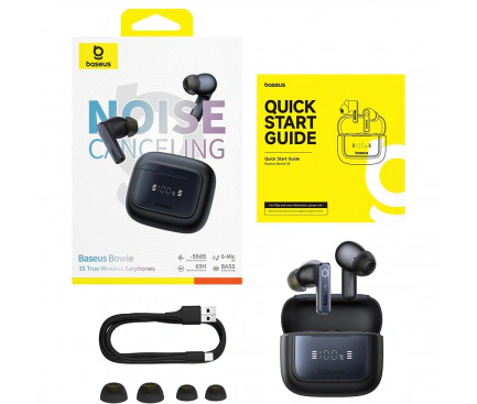 Casti Handsfree Bluetooth BASEUS Bowie 35, TWS, Black - Imagine 3