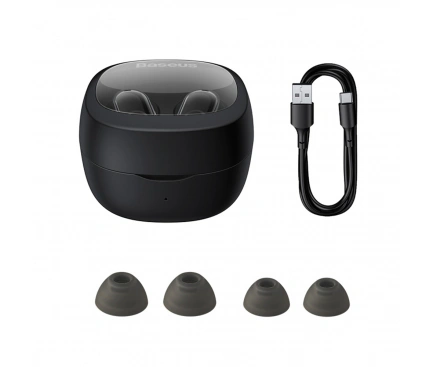 Casti Handsfree Bluetooth BASEUS Bowie WM02, TWS, Black - Imagine 5