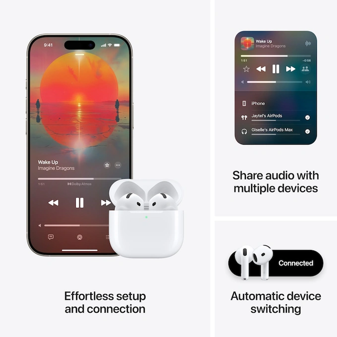 Casti wireless APPLE AirPods 4, Bluetooth, ANC, White - Imagine 5