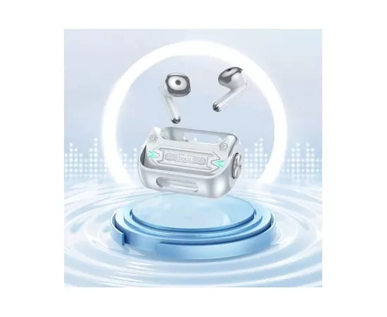 Casti wireless HOCO Spinner Cyberpunk EW55, Bluetooth 5.3, TWS, Silver - Imagine 3