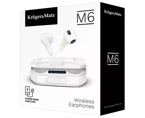 Casti wireless KRUGER & MATZ KMPM6-W, Bluetooth 5.1, White - Imagine 7