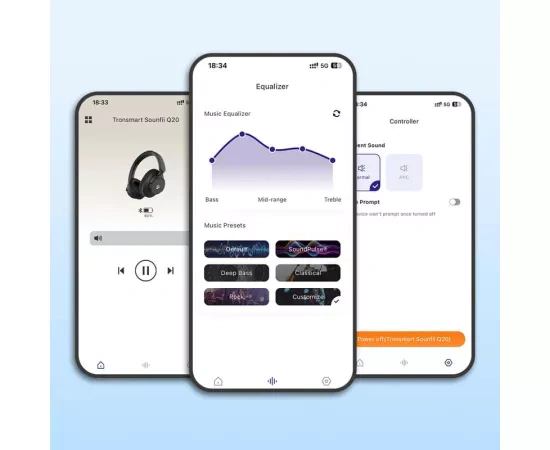 Casti wireless TRONSMART SOUNFII Q20, Bluetooth 5.3, Black - Imagine 8