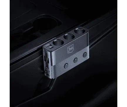 Încărcător auto 3MK Splitter CPS001 – adaptor multifuncțional 120W cu USB-C și USB-A - Imagine 2