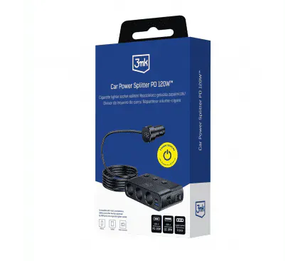 Încărcător auto 3MK Splitter CPS001 – adaptor multifuncțional 120W cu USB-C și USB-A - Imagine 6