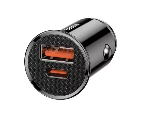 Incarcator auto BASEUS CCALL-YS01, USB-USB Type C, 30W, Negru - Imagine 1