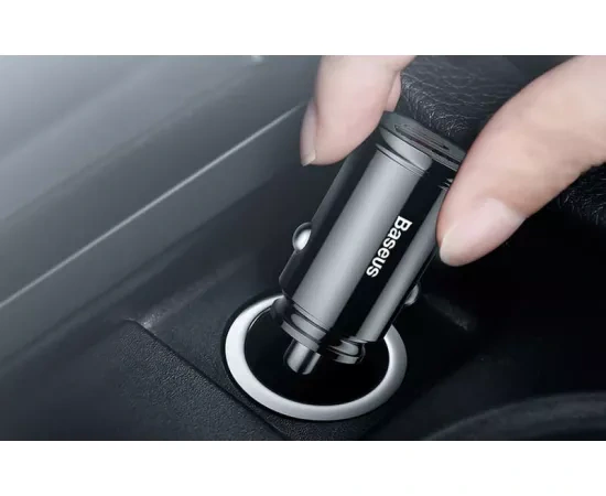 Incarcator auto BASEUS CCALL-YS01, USB-USB Type C, 30W, Negru - Imagine 6