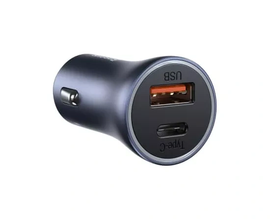 Incarcator auto BASEUS Golden Contractor Pro TZCCJD-0G, 40W, 5A, 1 x USB-A, 1 x USB-C, Quick Charge, Gray - Imagine 4