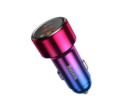 Incarcator auto BASEUS Magic Display, 1 x USB-A, 1 x USB-C, 45W - Imagine 3