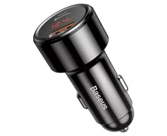 Incarcator auto BASEUS Magic Series CCMLC20C-01, USB + USB Type-C, QuickCharge 3.0, 45W, negru - Imagine 1