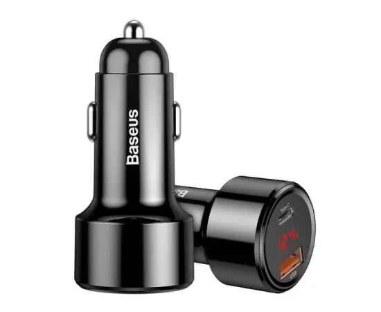 Incarcator auto BASEUS Magic Series CCMLC20C-01, USB + USB Type-C, QuickCharge 3.0, 45W, negru - Imagine 5
