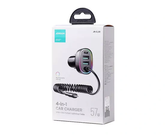Incarcator auto JOYROOM JR-CL20, 57 W, 2 x USB, 2 x Lightning, Negru - Imagine 7