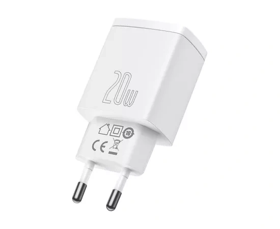 Incarcator retea BASEUS CCXJ-B02, Quick Charge, USB, USB Type-C, 20W, alb - Imagine 3