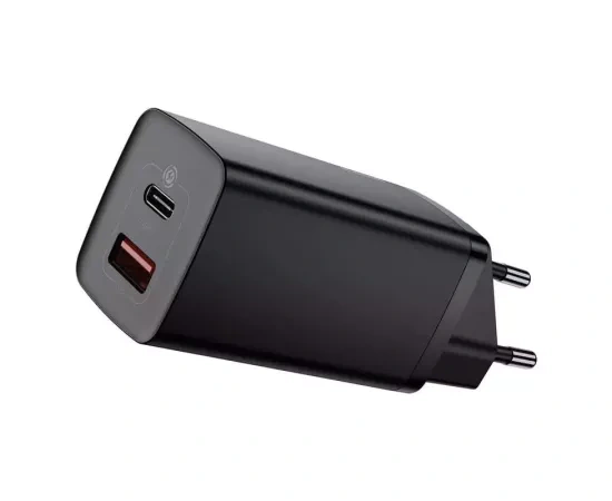 Incarcator retea BASEUS GaN2 Lite CCGAN2L-B01, 65W, USB, USB Type-C, QuickCharge, negru - Imagine 1
