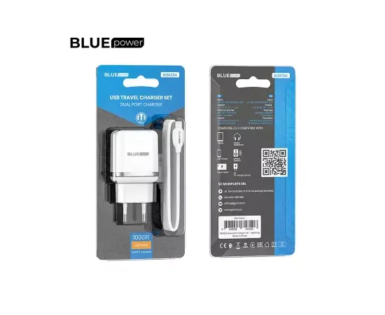 Incarcator retea BLUE POWER BLBA25A, 12W, 2.4A + cablu USB - Lightning, alb - Imagine 1