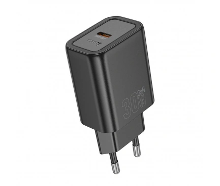 HOCO Incarcator retea HOCO N62, 30W, 1 x USB-C, Black - IT-Fashion.ro