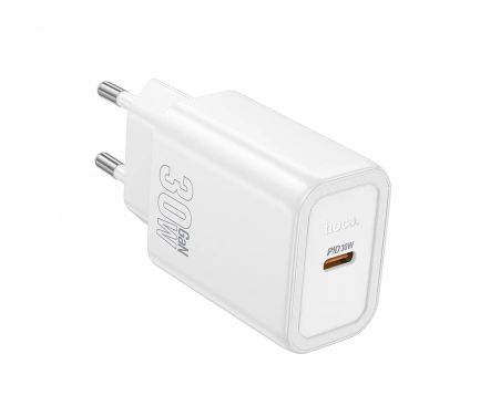 Incarcator retea HOCO N62, 30W, 1 x USB-C, White - Imagine 1