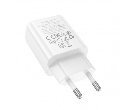 Incarcator retea HOCO N62, 30W, 1 x USB-C, White - Imagine 2