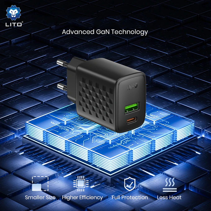 Incarcator retea LITO LC24, 65W, 1 x USB-A - 1 x USB-C, Black - Imagine 4