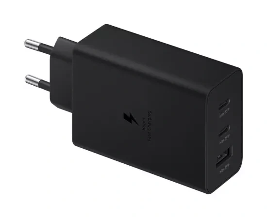 Incarcator retea SAMSUNG EP-T6530NBEGEU, 65W, 1 x USB-A, 2 x USB-C, Fast Charge, Black - Imagine 1