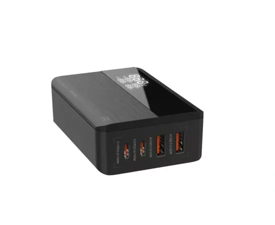 Incarcator retea SERIOUX SRXC-QC100WGAN, 100 W, 2 x USB-C, 2 x USB-A, Negru - Imagine 1