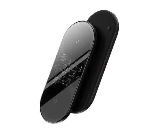 Incarcator wireless BASEUS WXSX010101 Digital LED Display, Dual Qi, 20W, USB Type-C, Negru - Imagine 4