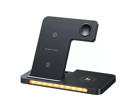 Incarcator wireless REMAX Minxl Pro RP-W70 3 in 1, 22W, USB Type-C, Negru - Imagine 1