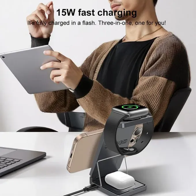 Incarcator wireless YESIDO DS25, 15W, Magnetic Fast Charging - Imagine 3