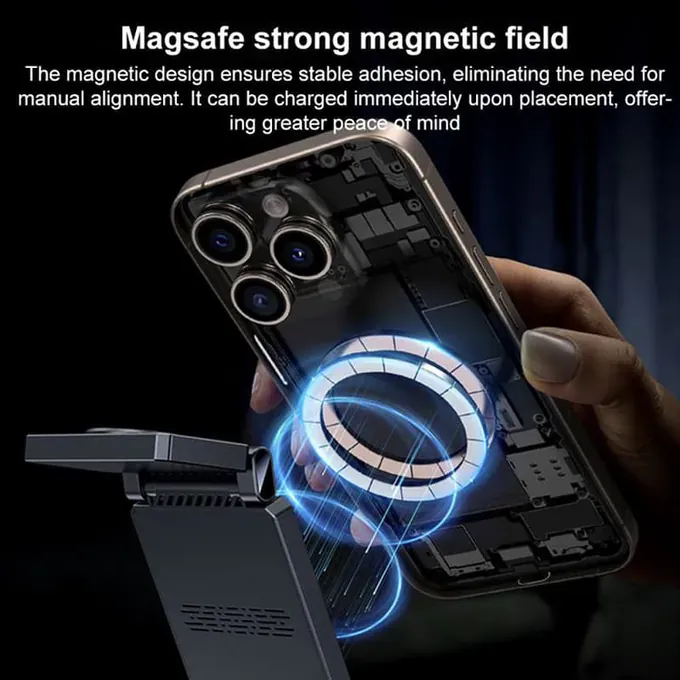 Incarcator wireless YESIDO DS25, 15W, Magnetic Fast Charging - Imagine 5