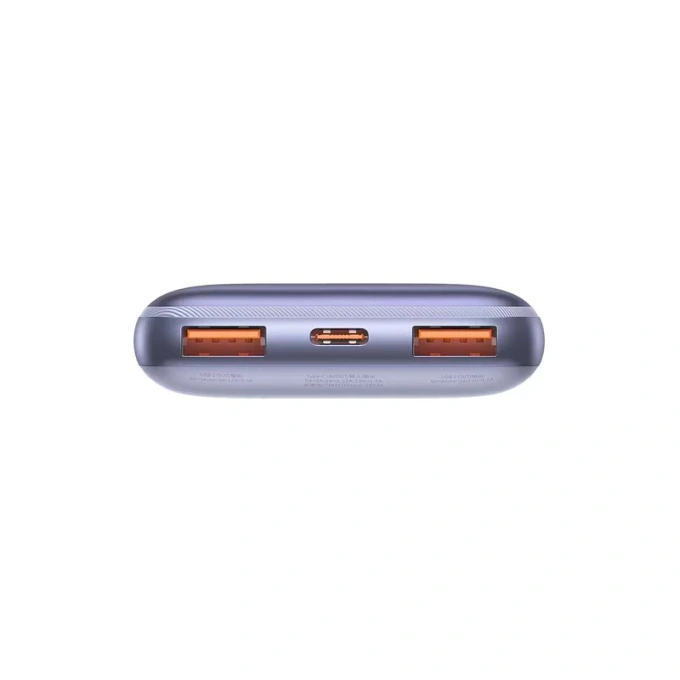 Baseus Baterie externa BASEUS Bipow Pro, 10000 mAh, 2x USB, 1x USB-C, 20 W, Display, Purple - IT-Fashion.ro