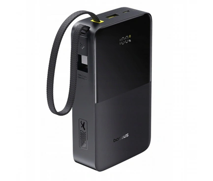 Baseus Baterie Externa BASEUS EnerFill Bipow2 Pro, 20000mAh, 22.5W, QC + PD, 1 x USB-A - 2 x USB-C, Black - IT-Fashion.ro