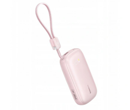Baseus Baterie Externa BASEUS EnerFill FC21 Qpow 3 Ultra, 10000mAh, 45W, QC + PD, 1 x USB-A - 1 x USB-C, Pink - IT-Fashion.ro