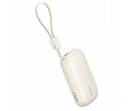 Baterie Externa BASEUS EnerFill FC21 Qpow 3 Ultra, 20000mAh, 22.5W, QC + PD, 1 x USB-A - 1 x USB-C, Beige - Imagine 3