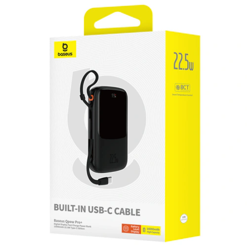 Baseus Baterie portabila BASEUS Qpow Pro+, 1 x USB-C, 10000 mAh, Black - IT-Fashion.ro