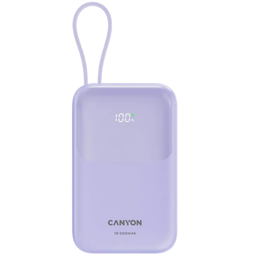 Baterie portabila CANYON OnPower 101, 10000 mAh, 1 x USB-C, 1 x USB-A, Purple - Imagine 1