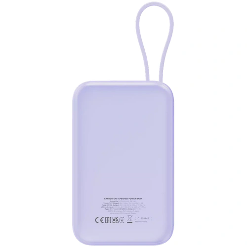 Baterie portabila CANYON OnPower 101, 10000 mAh, 1 x USB-C, 1 x USB-A, Purple - Imagine 4