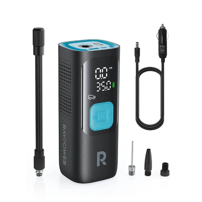 RavPower Compresor auto portabil RavPower RP-PB1233 75-73401-001, ecran LCD, 7500mAh, Negru - IT-Fashion.ro