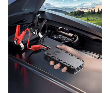 PoweBank XO Jump Starter CZ025, 10000 mAh, 2x USB-A, 1 x USB-C, Smart Display, Black - Imagine 5