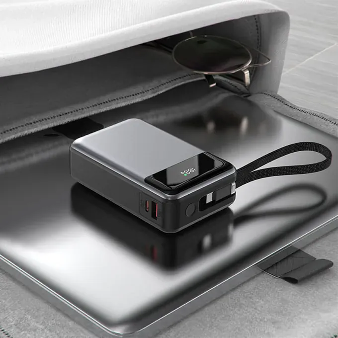 PowerBank ACEFAST M21-20000, 20000 mAh, 65 W, Display Digital, USB-C, USB, Cablu USB-C integrat, Black/Gray - Imagine 4