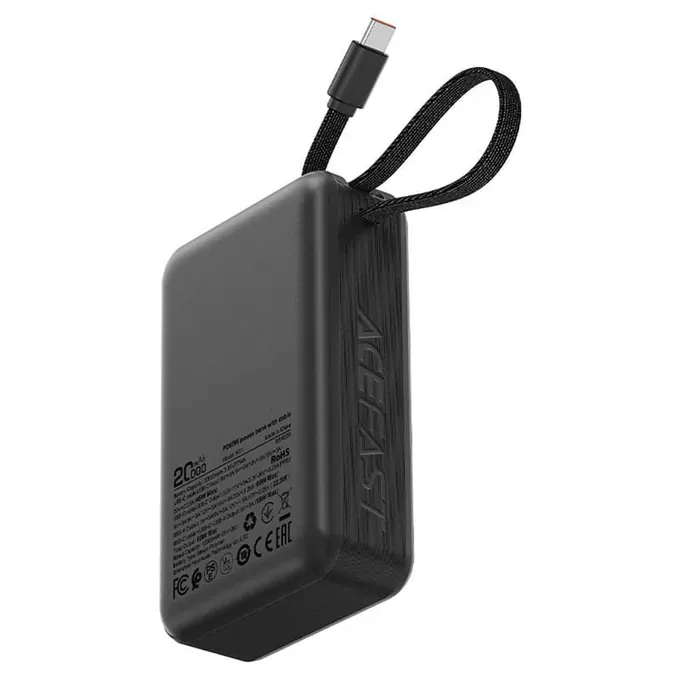 PowerBank ACEFAST M21-20000, 20000 mAh, 65 W, Display Digital, USB-C, USB, Cablu USB-C integrat, Black/Gray - Imagine 6