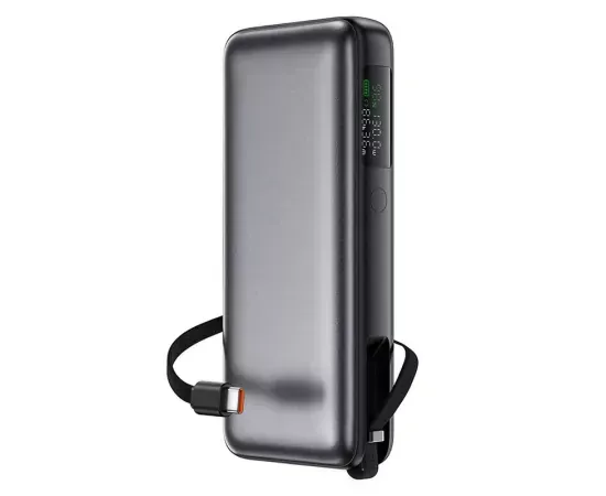 PowerBank ACEFAST M22-20000, 20000 mAh, 130 W, Display Digital, USB-C, USB, Cablu USB-C integrat, Gray - Imagine 1