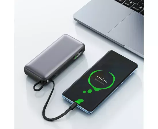 PowerBank ACEFAST M22-20000, 20000 mAh, 130 W, Display Digital, USB-C, USB, Cablu USB-C integrat, Gray - Imagine 5