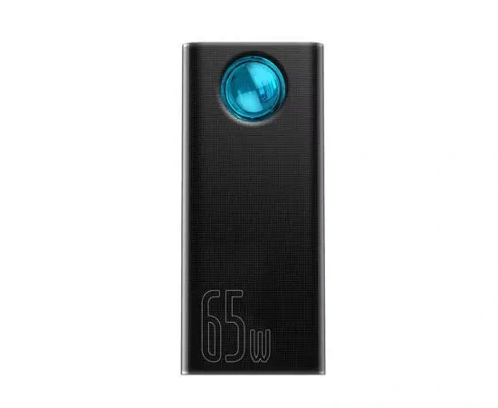 PowerBank BASEUS Ambilight PPLG000101, 30000 mAh, 65 W, 3 A, QuickCharge 3.0, USB, Micro USB, USB Type-C, Lightning, Negru - Imagine 1