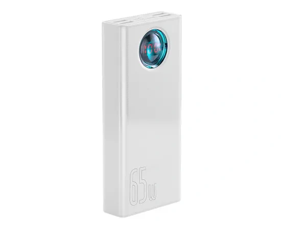 PowerBank BASEUS Amblight PPLG000102, 30000 mAh, 65 W, QuickCharge 3.0, 4 x USB, Micro USB, USB Type-C, Lightning, Alb - Imagine 3