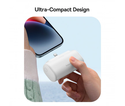 Powerbank BASEUS Compact, 5000mAh, 20W, 1 x Lightning, White - Imagine 5