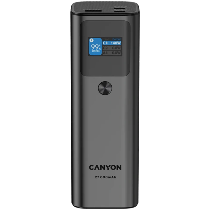 Powerbank Canyon 27.000 mAh PD140W QC 3.0 Dark Grey - Imagine 1