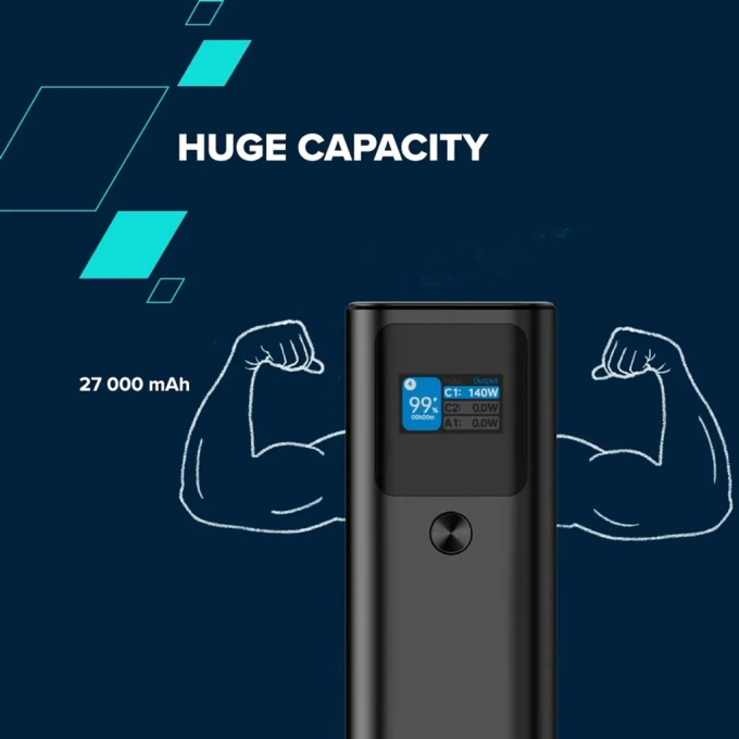 Powerbank Canyon 27.000 mAh PD140W QC 3.0 Dark Grey - Imagine 8